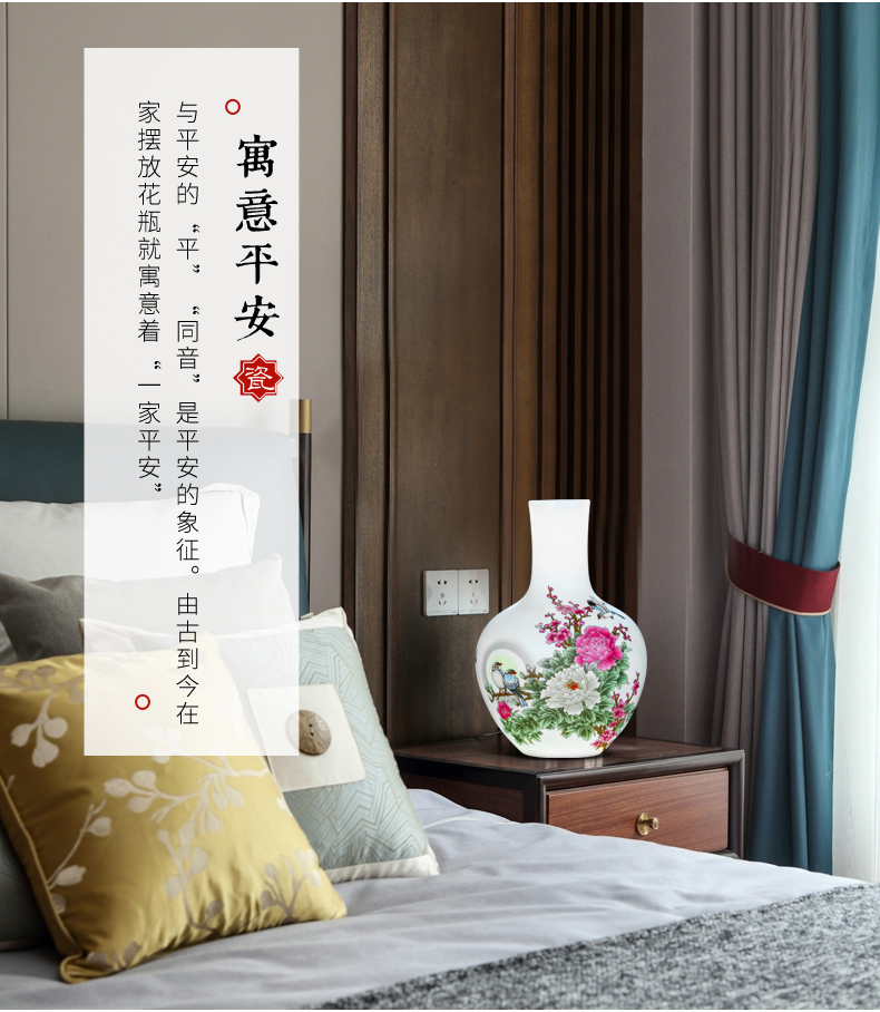 Rich ancient frame furnishing articles of jingdezhen ceramics floret bottle of modern new Chinese style household wine sitting room decoration process