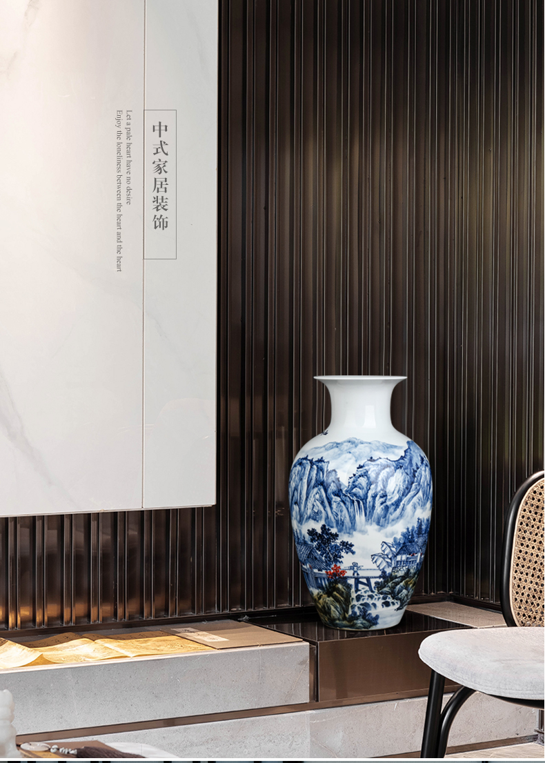 The Master of jingdezhen blue and white porcelain vase furnishing articles hand - made ceramics dried flower arranging flowers sitting room of Chinese style household ornaments