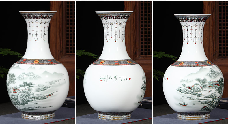 Jingdezhen ceramic antique vase furnishing articles of Chinese style home TV ark, flower adornment handicraft large living room