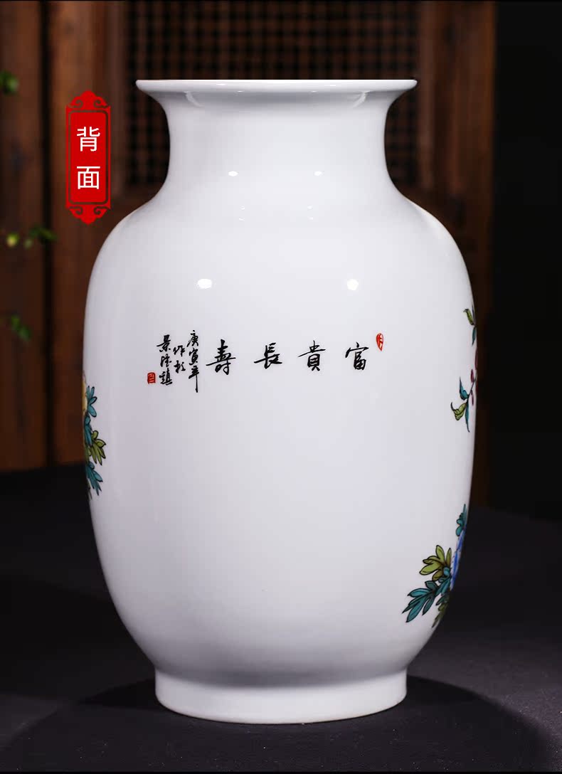 Archaize of jingdezhen ceramics powder enamel vase Chinese style living room porch TV ark adornment creative flower arranging furnishing articles