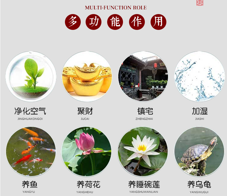 Jingdezhen ceramics goldfish turtle cylinder water lily lotus Chinese style restoring ancient ways extra large sitting room feng shui furnishing articles