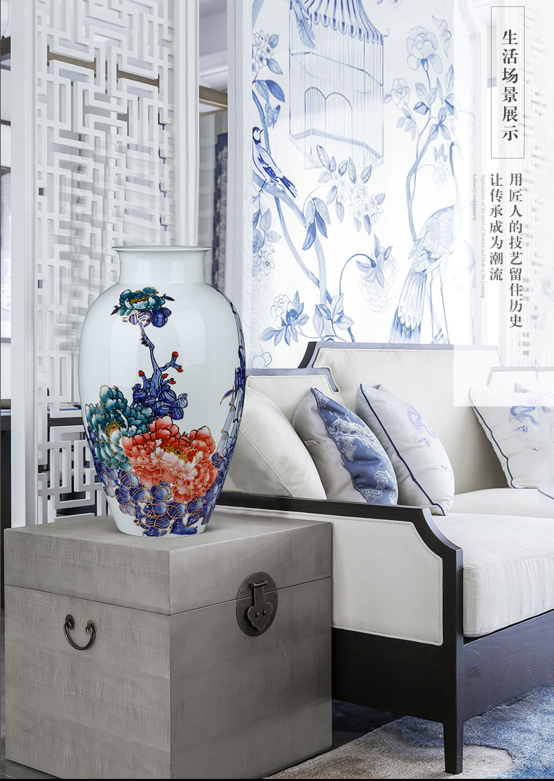 Jingdezhen ceramics famous flower arrangement of Chinese style household wine hand - made celadon vase furnishing articles the sitting room porch act the role ofing is tasted