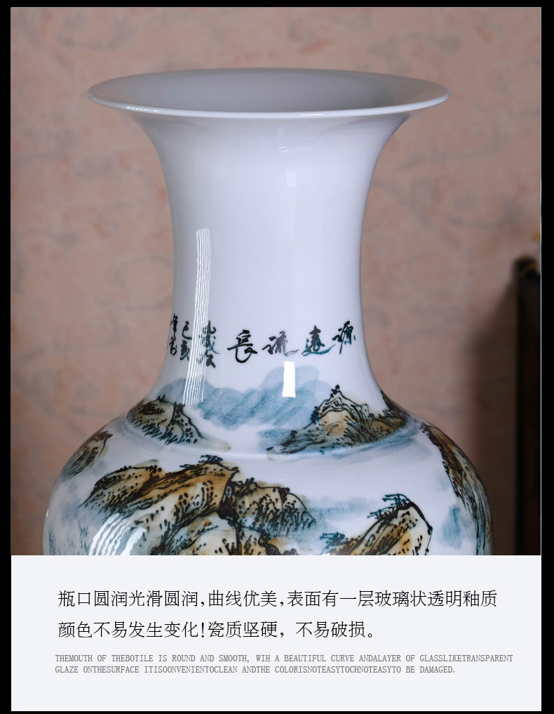 Jingdezhen ceramics hand - made scenery of large vase Chinese style household high TV ark place extra large living room