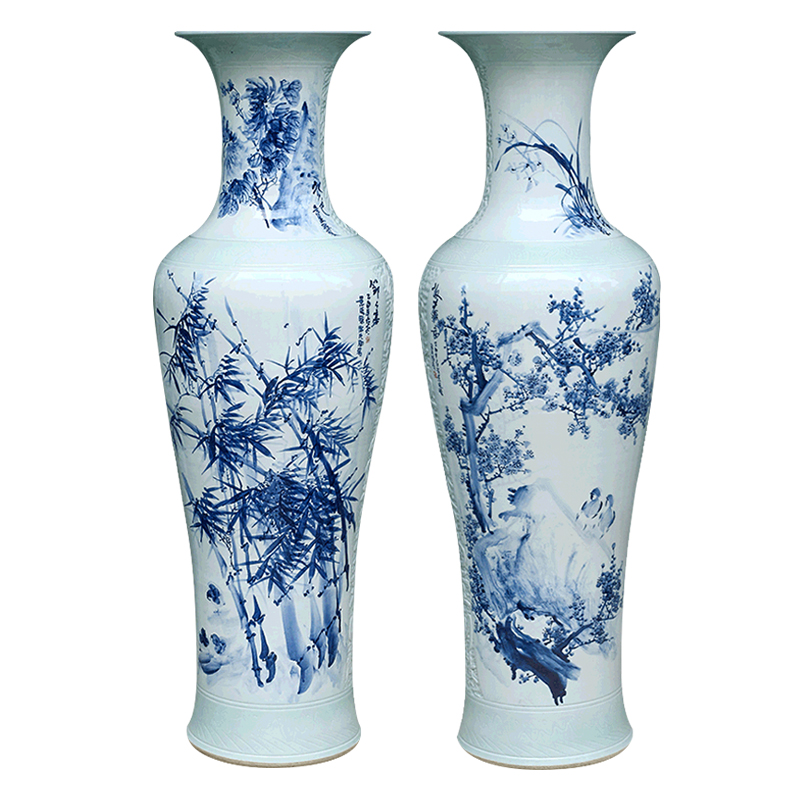 Jingdezhen ceramics of large blue and white porcelain vase Chinese style household furnishing articles decorate gifts to heavy large living room