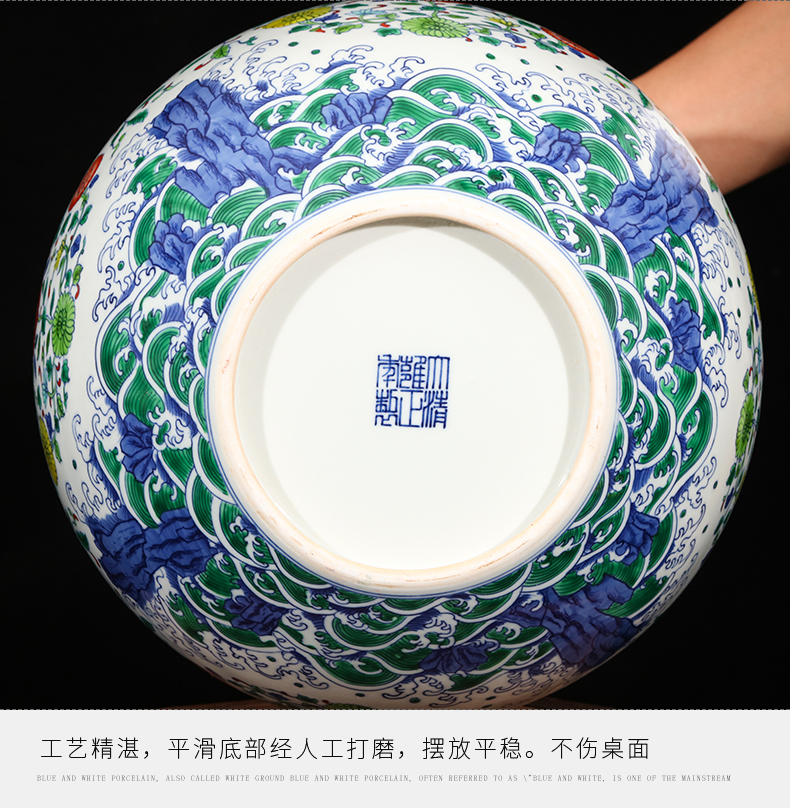 Jingdezhen ceramics imitation yongzheng hand - made color bucket vases, flower arranging new classical Chinese style porch sitting room adornment is placed