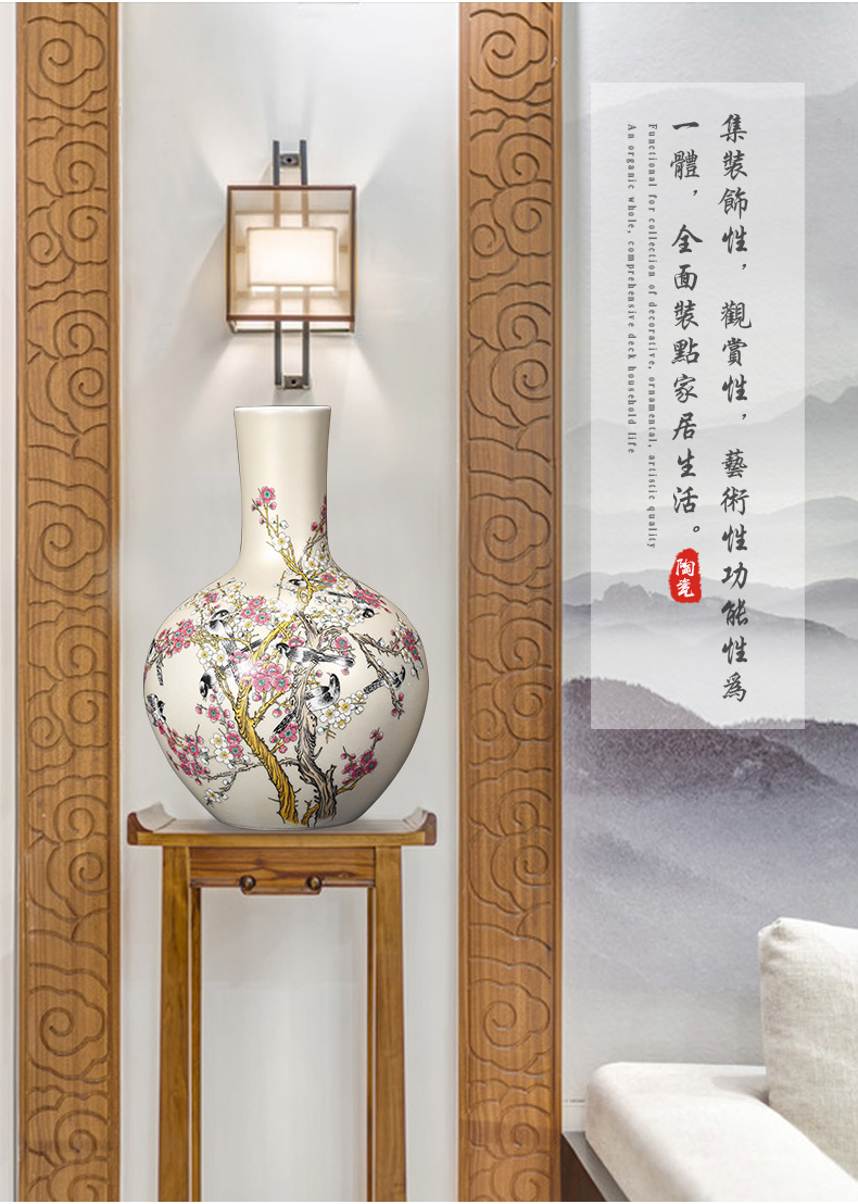 Jingdezhen ceramics vase furnishing articles sitting room flower arranging modern Chinese style household adornment porcelain TV ark