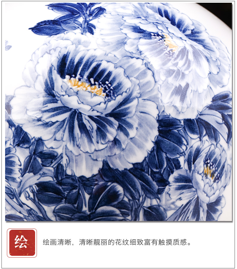 Jingdezhen ceramics by hand draw Chinese blue and white porcelain vase sitting room home TV ark adornment furnishing articles