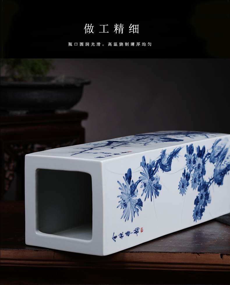 Jingdezhen blue and white by patterns of hand - made ceramics of large vases, flower arranging and calligraphy scrolls cylinder furnishing articles