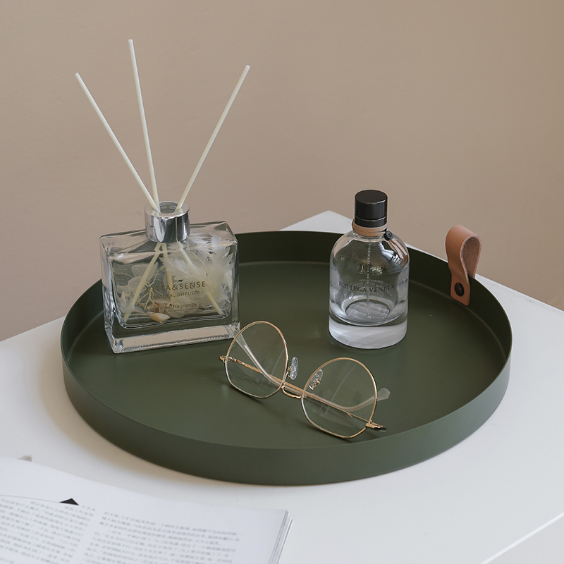 Miz creative wrought iron tray light luxury advanced sense aromatherapy storage living room coffee table stainless steel jewelry tea tray ins style