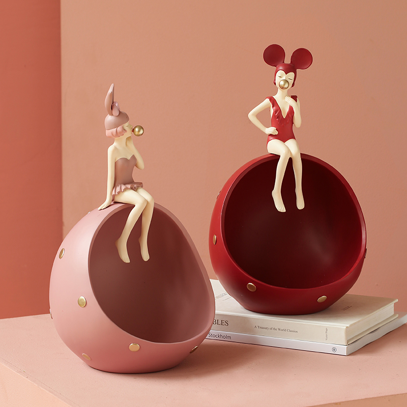 Modern girls creative home living room desktop key to include a TV wine cabinet desk decoration