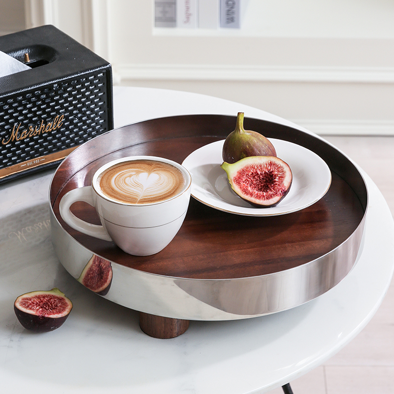 miz light lavish creative stainless steel debatable wood home living room tea table jewellery ins wind advanced senses tea water mug