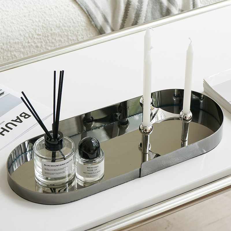 miz Stainless Steel Metal tray Light Extravagant Living Room Tea Table Home Containing Tea Water Cups Advanced Sensant Fragrance