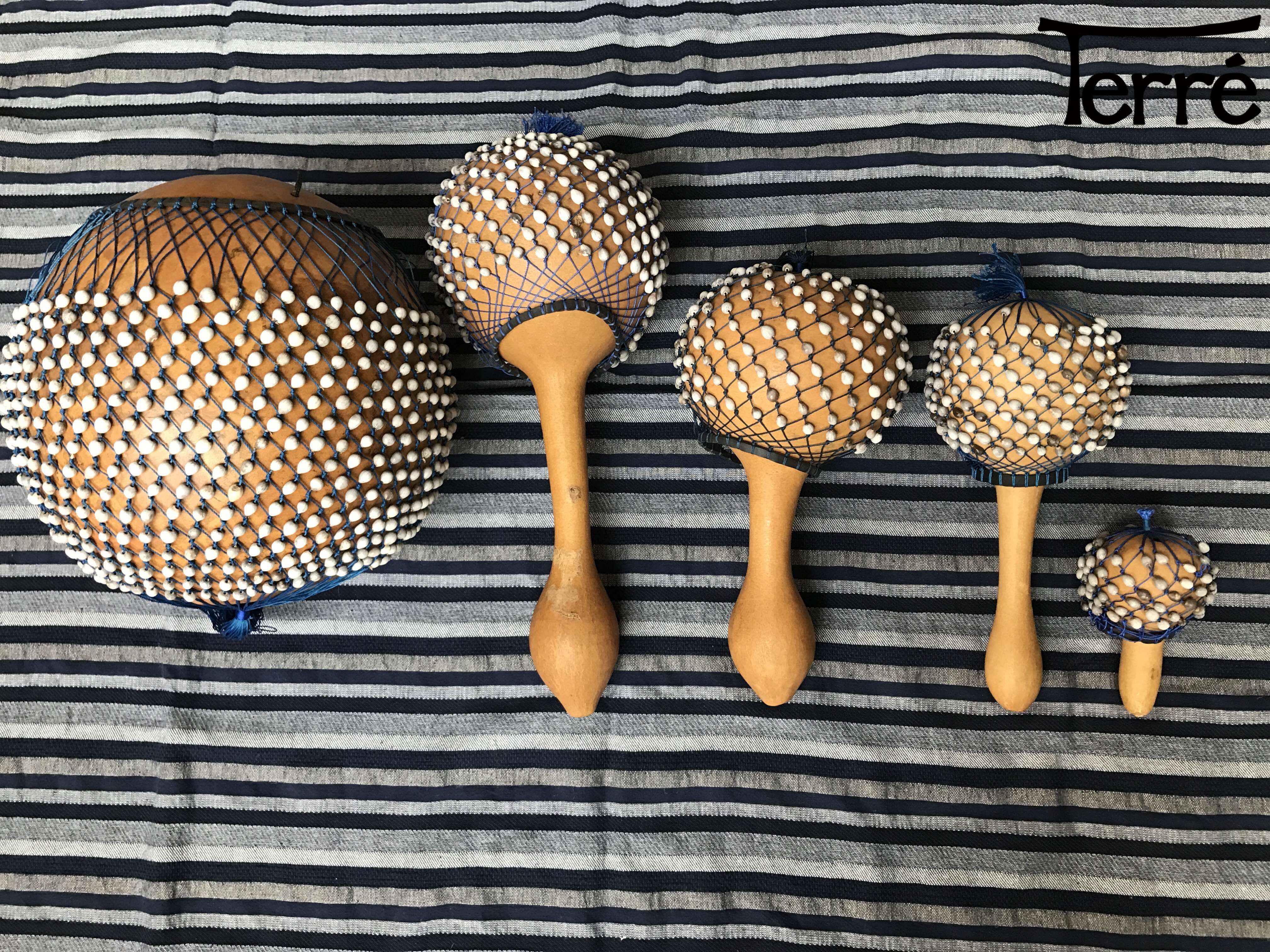 Deritre Kabasha Chekere Africa imports Cabasa Bell Orff Education African Drum