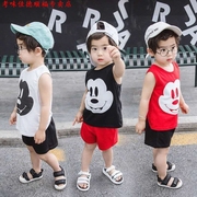 . (Mùa hè sản phẩm mới) childrens bộ vest 2020 em bé trở lại hai mảnh bộ nam và nữ cartoon vest ngắn.