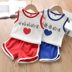 . Childrens mùa hè vest bộ 2020 mới bông tôi tình yêu cha mẹ từ hai mảnh bộ bé giải trí gia đình. 