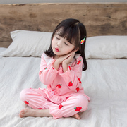 . Pyjama trẻ em của mùa xuân và mùa thu cô gái dài tay bộ đồ ngủ cotton dài tay đồ ngủ bé mùa thu quần áo nhà công chúa bộ.