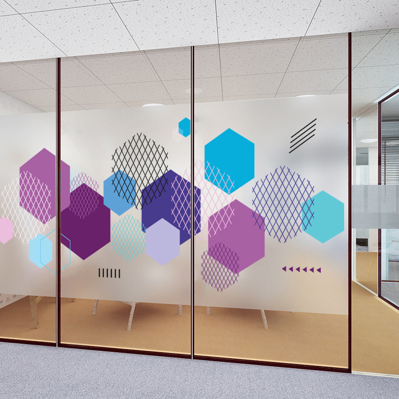 Custom electrostatic frosted glass film creative office transparent opaque glass sticker company window sticker decoration