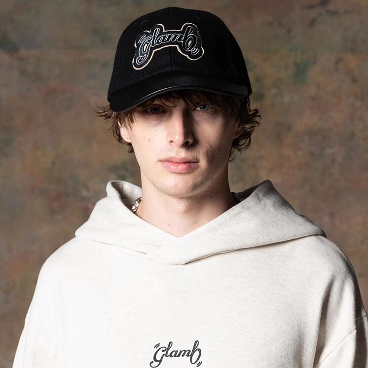 Hat Winter Japanese High-End Glamb Trendy Brand Melton Woolen Logo Casual College Style Logo Baseball Cap