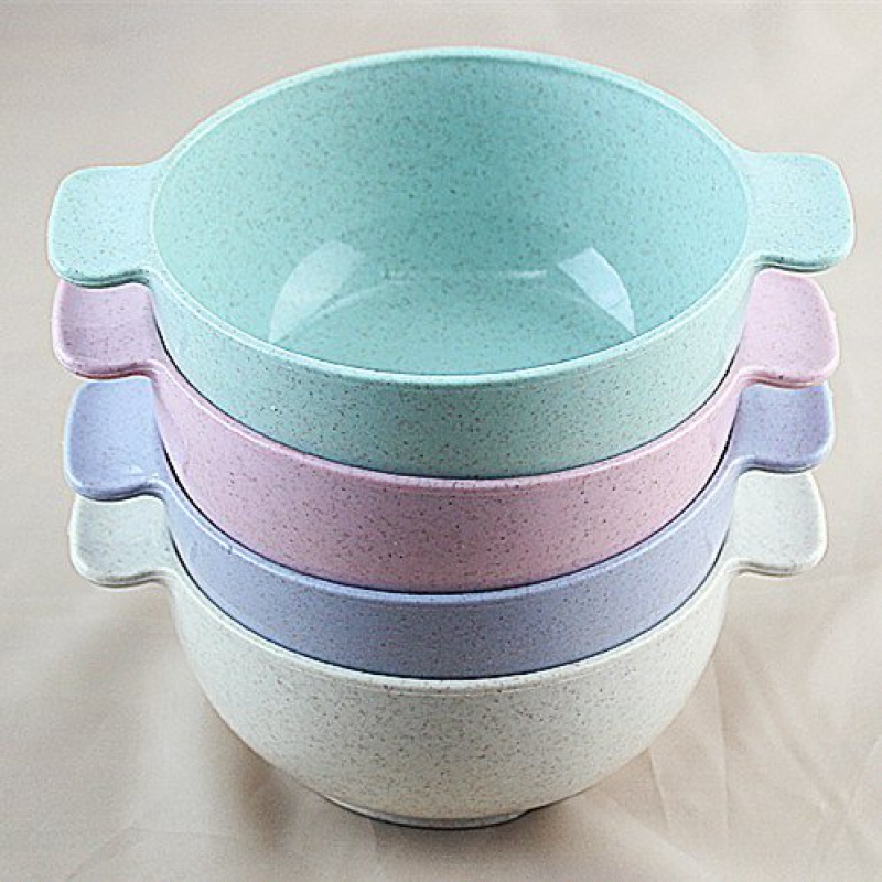 Wheat platycodon grandiflorum mickey bowl chopsticks spoons three times the children 's tableware heating baby's rice bowl