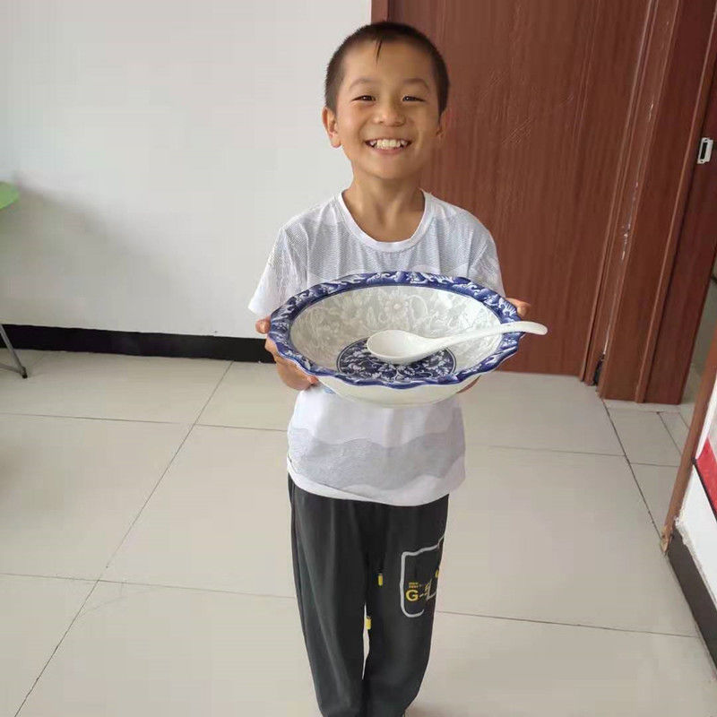 Under the blue and white porcelain ceramic glaze color lotus the food bowl of soup bowl malatang household bowl of boiled fish soup bowl pickled fish dish bowl