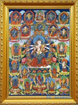 Customized Tianfa 21 God of Wealth Thangka photo paper printing double-sided plastic seal tantric portrait photo frame setting