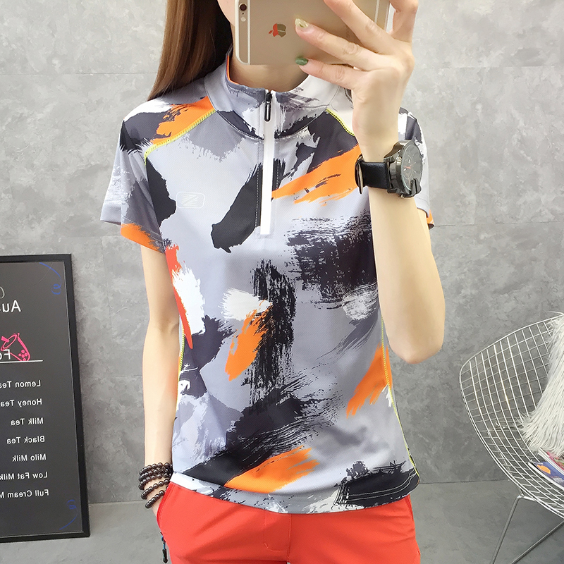 Fashion printing quick-drying clothes women's short-sleeved t-shirts outdoor sports suits mountain climbing clothes light breathable sweat-wicking half-sleeve shirts