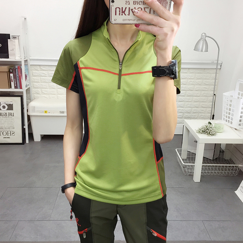 Clearance Sunscreen quick-drying women's short-sleeved T-shirt light and breathable hiking sports mountaineering clothing outdoor women's tops