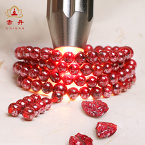  Cinnabar bracelet raw stone crystal purple gold sand upgraded version of fully translucent 108 round beads men and women natal ox bracelet