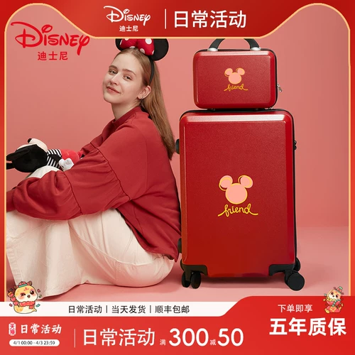 Дисней, красный универсальный чемодан для путешествий на колесиках, 24 дюймов, 20 дюймов