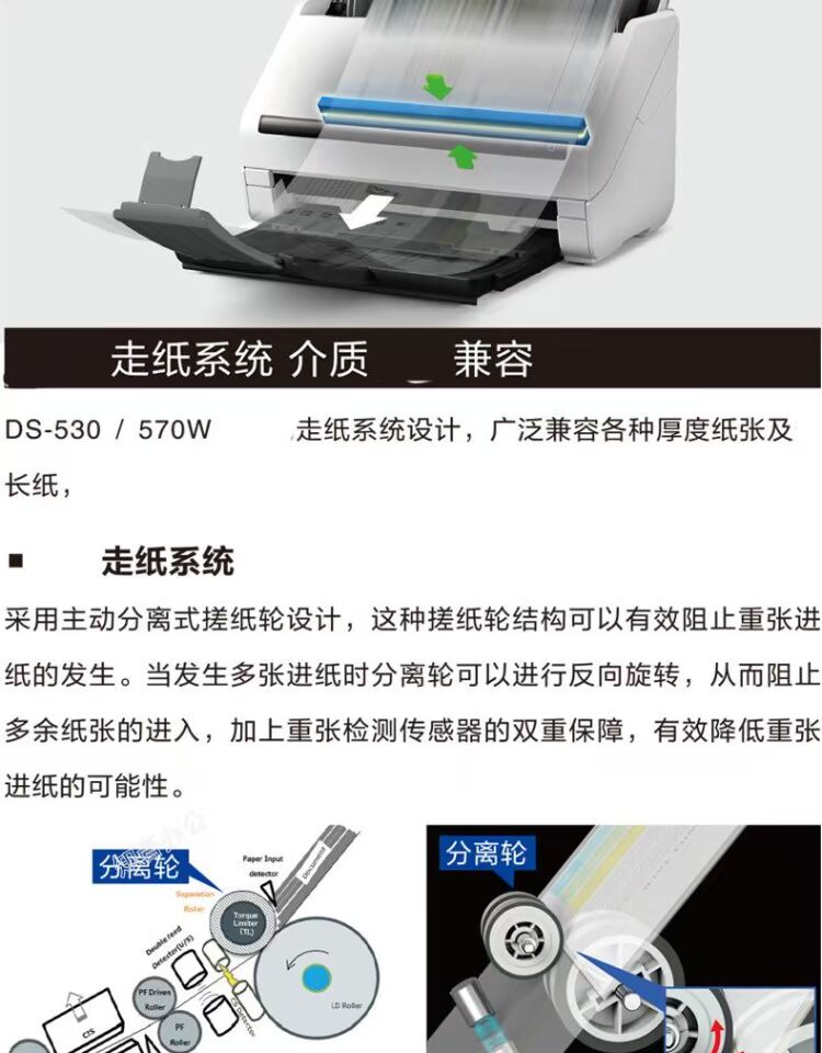 Máy quét Epson Epson DS-530 Nguồn cấp dữ liệu A4 Tự động Cấp tốc độ cao hai mặt DS-570W - Máy quét