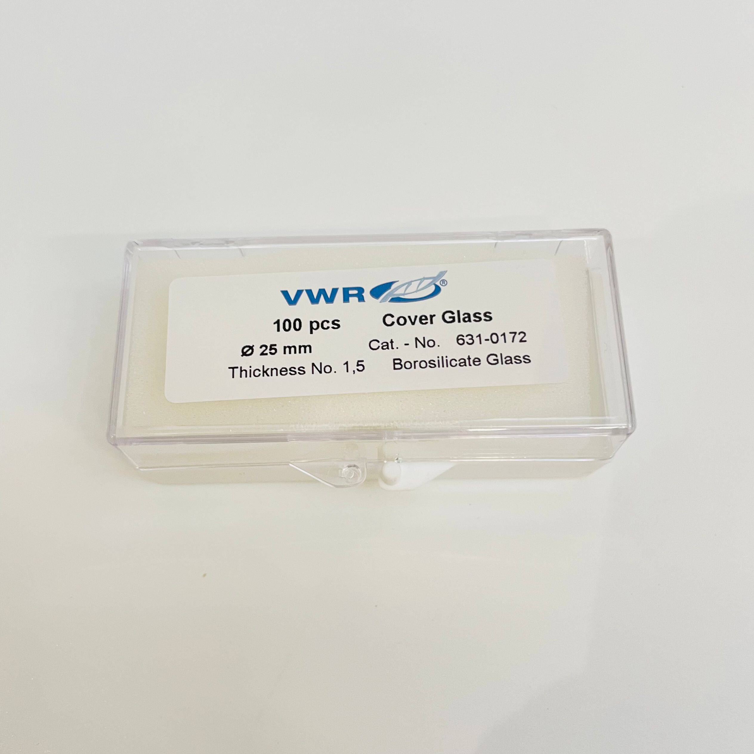 美国进口VWR 631-0172圆形盖玻片直径25mm细胞培养皿用爬片NO.1.5