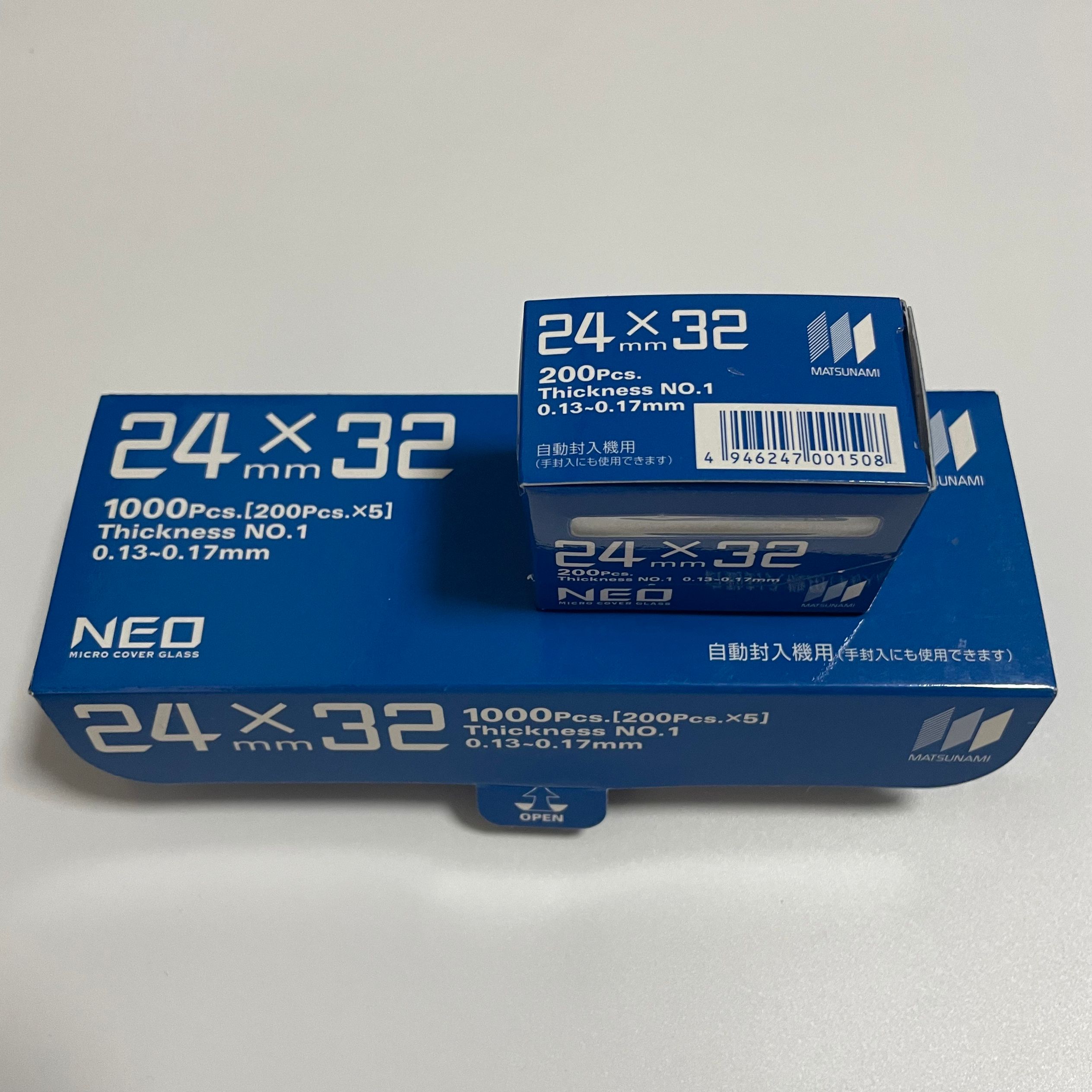 日本原装进口Matsunami松浪盖玻片24x32mm免清洗NEO封片机1号厚度