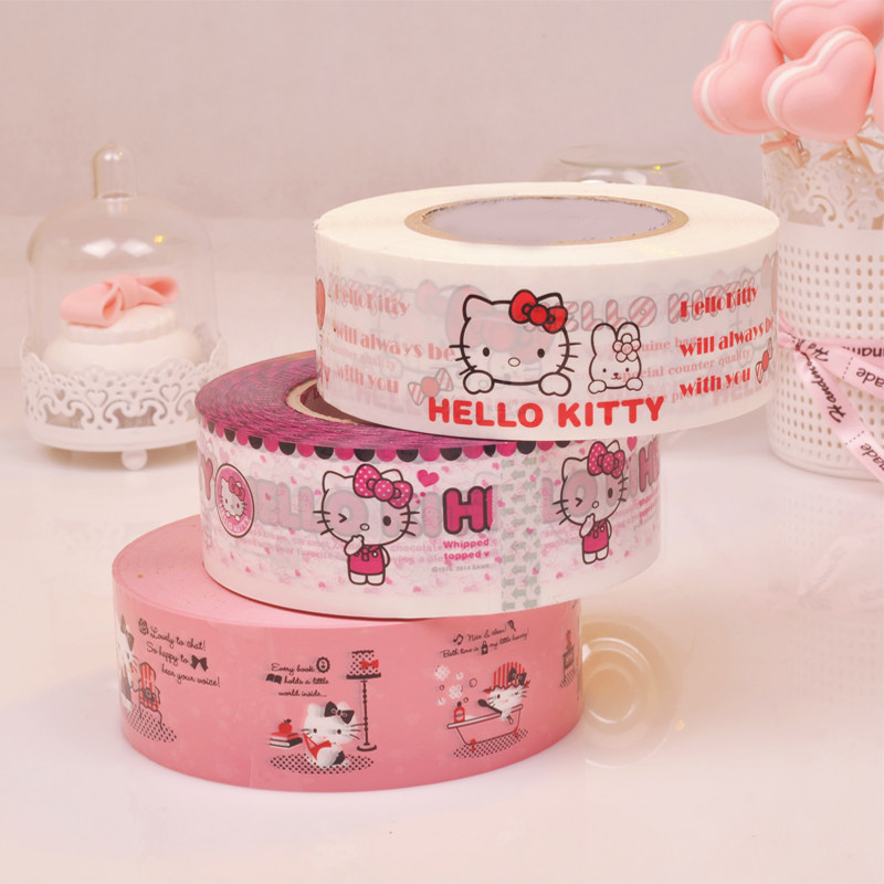 Katie Cat Tape Express Package Roll Cartoon Lovely Color Waterproof Transparent Powerful Seal Wide Tape High Vision