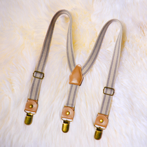 Japanese retro childrens clothing suspender clip unisex Y-shaped elastic non-slip suspenders infant pants suspenders