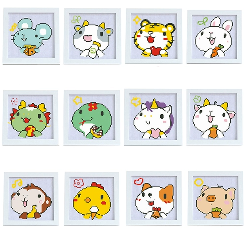 Cross -STITCH Cartoon небольшие детали начальная школа простая вышиваемая комната для спальни гостиная, дети, 2021 Zodiac Sirstation Emelcodery