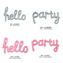 helloparty one-piece English alphabet aluminum foil self-sealing silver pink party new balloon 2018