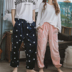 Vòng tròn ma thuật mùa thu và mùa đông ấm áp đôi flannel quần tây nam dày giản dị phiên bản Hàn Quốc của san hô lông cừu nhà ngủ quần phụ nữ quần cotton nam Quần tây