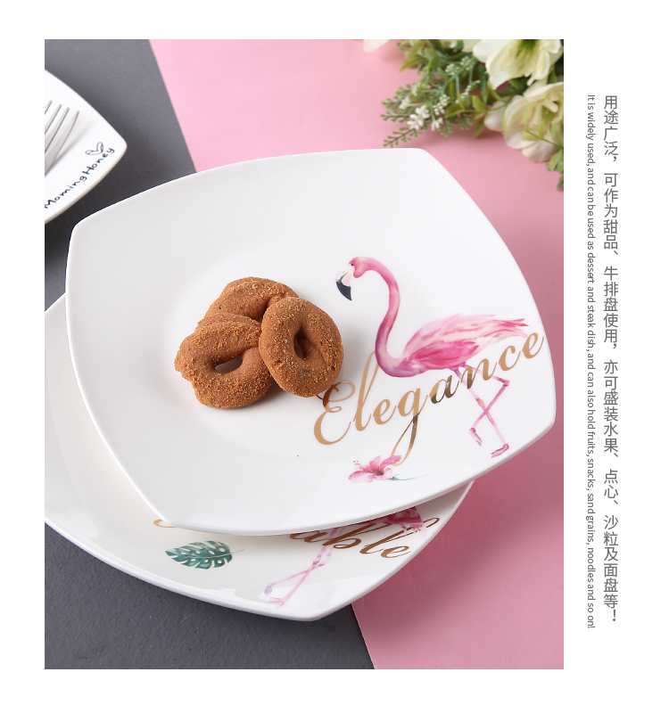 Đĩa gốm Món ăn phương Tây bít tết nhà tấm ăn sáng Nhật Bản món ăn trẻ em Tấm phương Tây sáng tạo muỗng ăn cơm