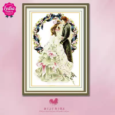 Embroidered people handmade cross-stitch finished Western European wedding series Bedroom festive wedding series for sale