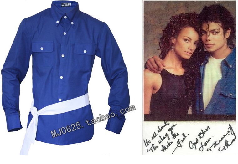 Michael Jackson Classic Me Feels Stage Party Imitation Blue Punk Collection Shirt Shirt