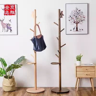 (Full 500 minus 300) solid wood activated carbon floor coat rack modern European living room creative storage shelf