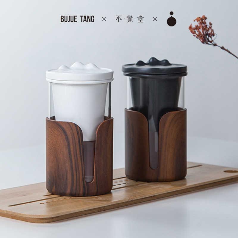 Bujie Tang Banyue Private Edition Tea Water Separation Portable Glass Water Cup with Ceramic Filter for Home and Travel Tea Set
