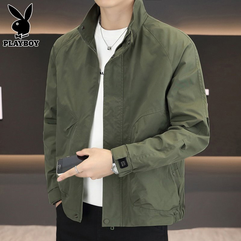 Playboy Men's Stand-Up Collar Jacket 2026 New Casual Workwear Padded Coat Loose Versatile Jacket