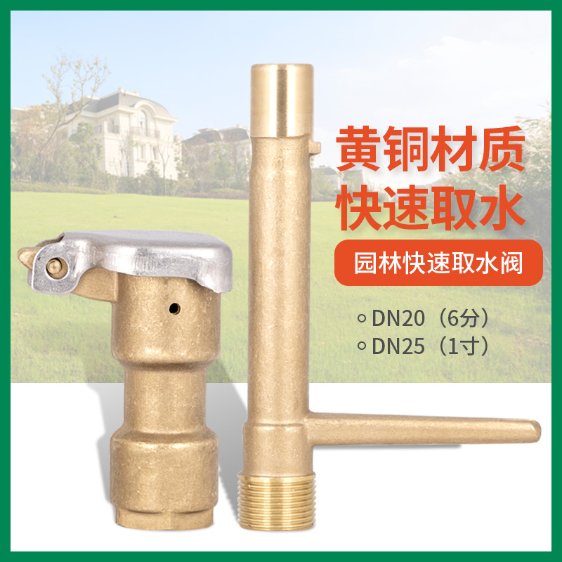 6 points: DN25 fast water intake valve, all copper water intake, landscaping, brass lawn, 1 inch water intake copper