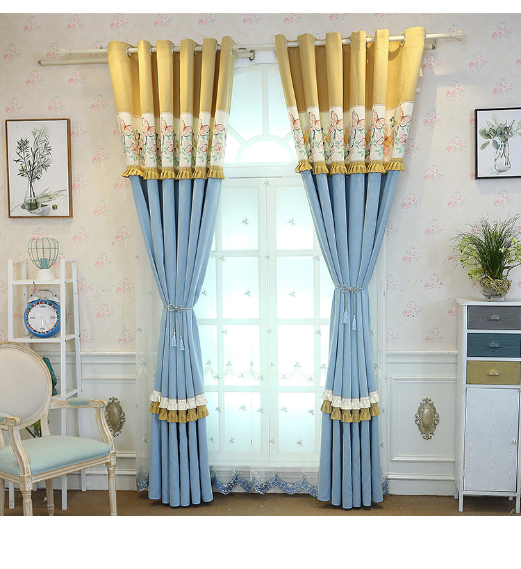 Đơn giản hiện đại chenille che bóng Bắc Âu phòng khách tươi mới phòng ngủ ban công nổi 2019 rèm mới hoàn thành - Phụ kiện rèm cửa khung rèm spa