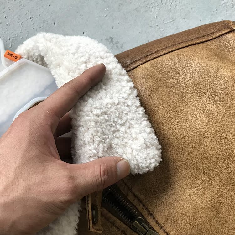 Mùa thu và mùa đông nam áo khoác da ve áo hàng đầu giặt áo khoác nam PU Áo khoác da phi công retro Mỹ áo rét nam