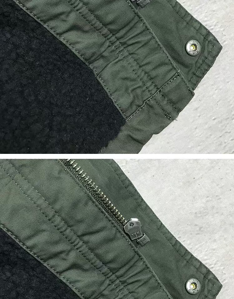Cotton nguyên chất được giặt mùa thu và mùa đông dày trùm đầu áo khoác nam cotton dài áo da lộn nam