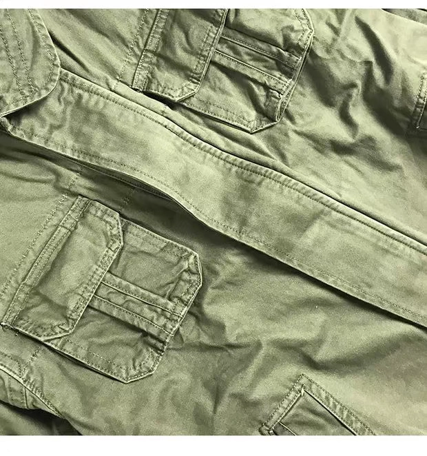 Áo khoác nam mùa thu retro cho nam áo khoác cotton nặng nước giặt áo khoác nam đa dụng áo khoác nam áo khoác blazer