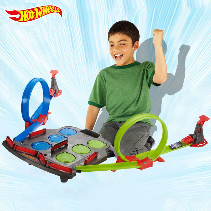 Wind Fire Wheel Track Double Race Speed Fire Hot Small Sports Car Racing Ejection Competitive Racing Track Boys Children's Toy Car