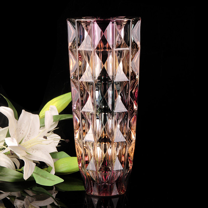 Large number European style modern fashion glass vase home living room decoration pendulum piece lily rose simulation vase florist